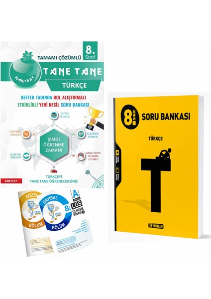 8. Sınıf Defter Tadında Tane Tane Türkçe ve Hız Yayınları Türkçe Soru Bankası