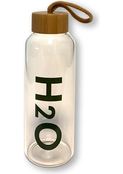 H2O Cam Matara Bambu Kapaklı (600 Ml)