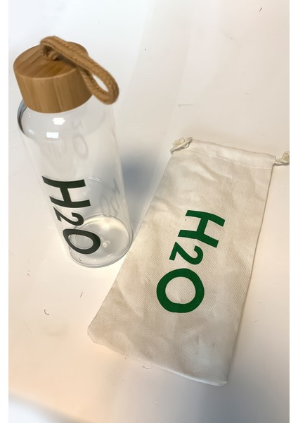 H2O Cam Matara Bambu Kapaklı (600 Ml)