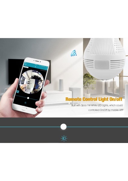 Gece Görüşü 360 ° Panoramik Wifi Hd 3mp Ip Kamera (Yurt Dışından)