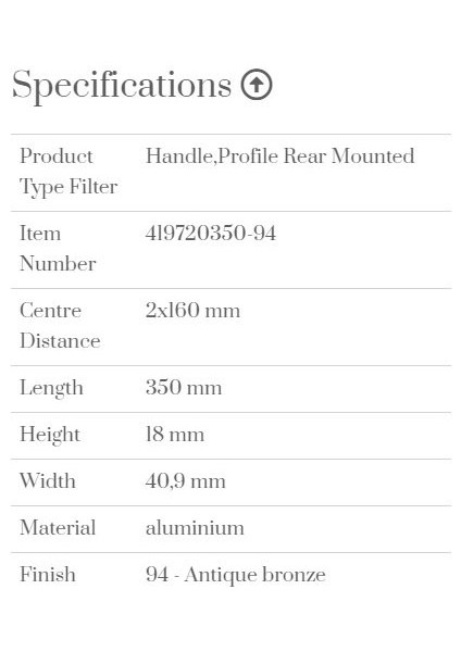 Kulp 350MM Edge Straight Antik Bronze modelleri