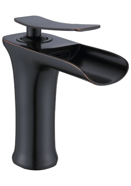 Şelale Banyo Lavabo Bataryası Siyah