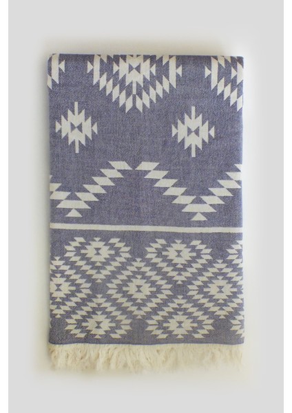 Kande Cotton Aztec Desen Jakarlı Peştamal