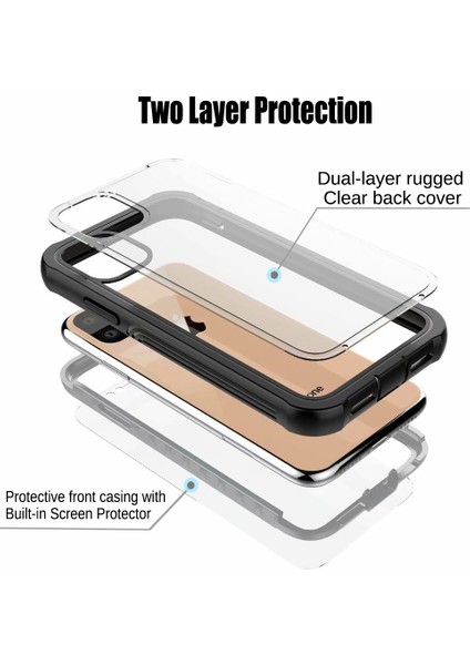 iPhone 11 Pro Max Için Shockproof Tam Koruma Kılıf (Yurt Dışından)