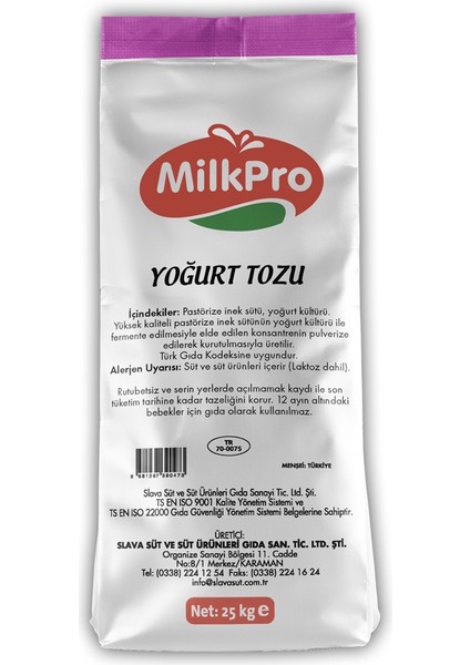 Yoğurt Tozu 25 kg