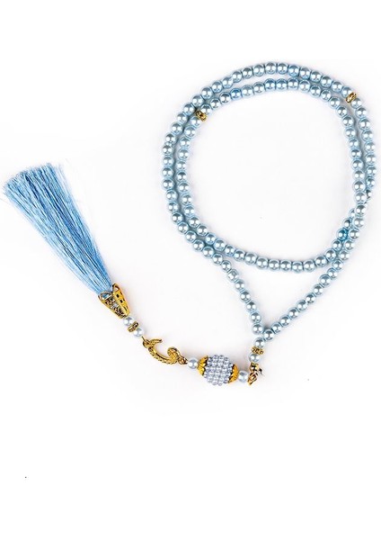 Tasarım Inci Tespih Vavlı Püsküllü Bebe Mavi