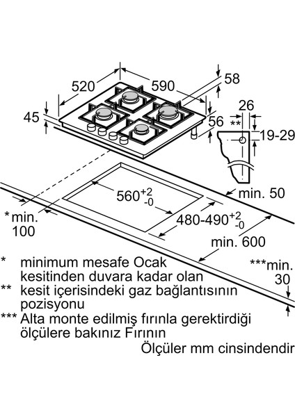 PPP6A2B20L Beyaz Cam Ankastre Ocak fiyatları