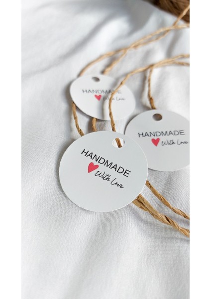 Handmade With Love Etiket - Delikli (4x4cm) 50 Adet