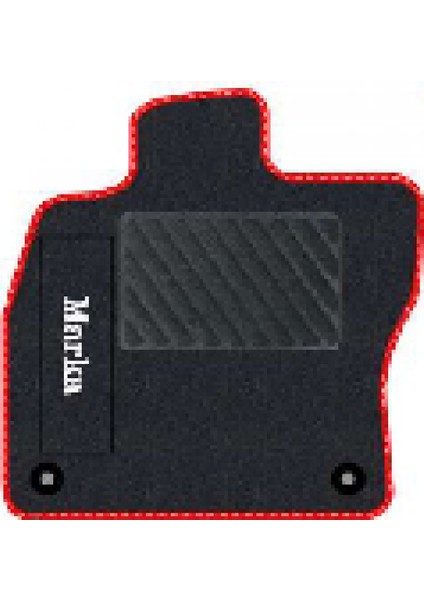 Honda Civic Euro Hatchback 2003-2005 -5 Kapı Makyajlı Siyah Halı Kırmızı Kenar Çapraz Çizgi Topuk 2250 gr Paspas