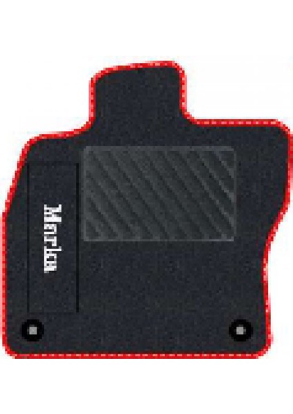 Seat Altea Xl 2006-2015 Siyah Halı Kırmızı Kenar Çapraz Çizgi Topuk 2250 gr Paspas