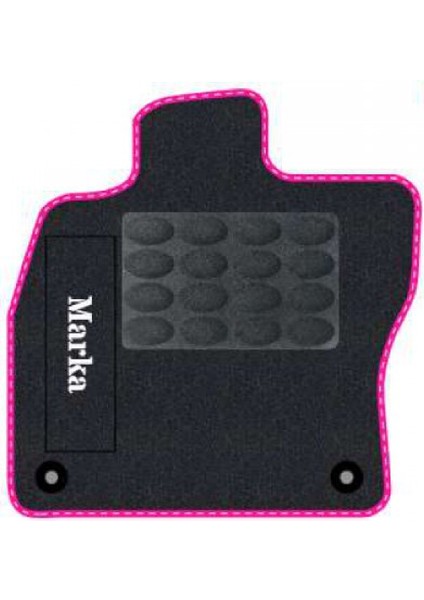 Renault Scenic 2 2002-2009 Siyah Halı Pembe Kenar Elipsler Topuk 2250 gr Paspas