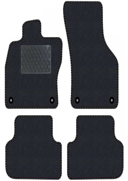 Honda Civic Euro Hatchback 2003-2005 -5 Kapı Makyaj Siyah Halı Siyah Kenar Baklava Topuk 2250 gr Paspas