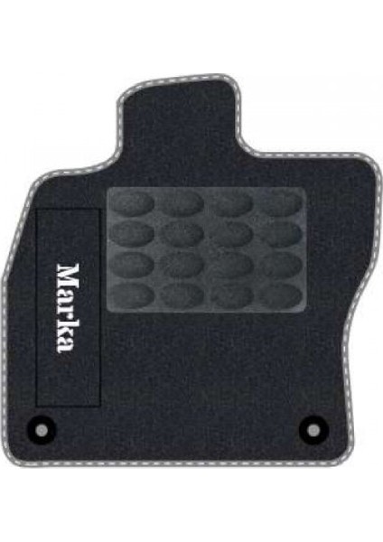 Renault Clio 2 1998-2004 Siyah Halı Gri Kenar Elipsler Topuk 2250 gr Paspas fiyatları