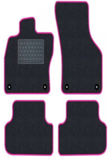 Honda Accord 1996-2002 Siyah Halı Pembe Kenar Petek Topuk 2250 gr Paspas