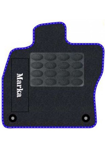 Renault Megane 4 2016 ve Sonrası - Sedan Siyah Halı Mavi Kenar Elipsler Topuk 2250 gr Paspas fiyatları