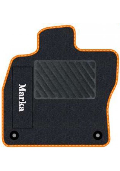 Honda Civic Ep3 2001-2005 -Hatchback -3 Kapı Typer Si Siyah Halı Turuncu Kenar Çapraz Çizgi Topuk 2250 gr Paspas