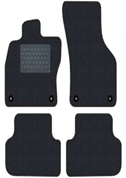 Renault Clio 2 1998-2004 Siyah Halı Siyah Kenar Petek Topuk 2250 gr Paspas