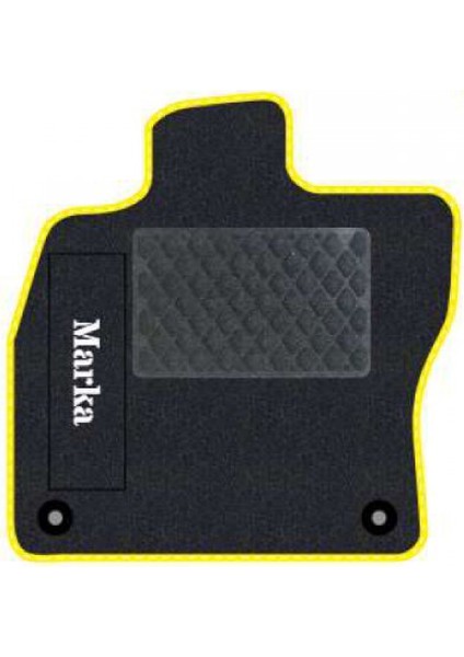 Honda Civic Ek 1996-2001 - Hatchback Siyah Halı Sarı Kenar Baklava Topuk 2250 gr Paspas