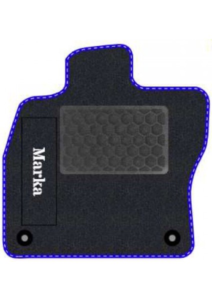 Renault Twingo 1993-2012 Siyah Halı Mavi Kenar Deri Petek Topuk 2250 gr Paspas
