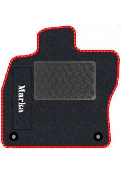 Renault Twingo 1993-2012 Siyah Halı Kırmızı Kenar Deri Petek Topuk 2250 gr Paspas