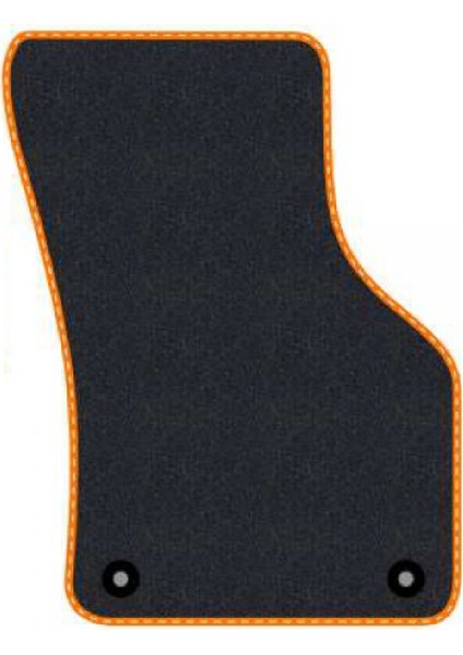 Renault Symbol 2 2008-2012 Siyah Halı Turuncu Kenar Elipsler Topuk 2250 gr Paspas
