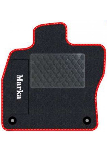 Renault Clio 3 2005-2011 Siyah Halı Kırmızı Kenar Baklava Topuk 2250 gr Paspas fiyatları