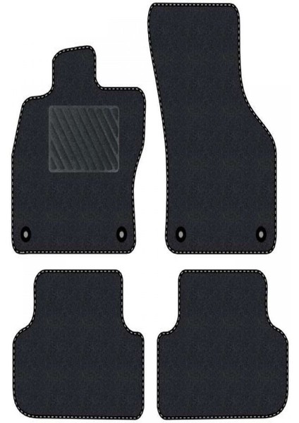 Honda Civic Euro Hatchback 2003-2005 -5 Kapı Makyajlı Siyah Halı Siyah Kenar Çapraz Çizgi Topuk 2250 gr Paspas