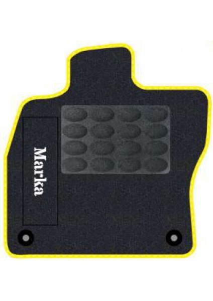 Renault Symbol 1 1999-2008 Siyah Halı Sarı Kenar Elipsler Topuk 2250 gr Paspas fiyatları