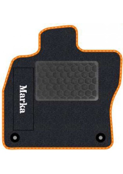 Renault Twingo 1993-2012 Siyah Halı Turuncu Kenar Deri Petek Topuk 2250 gr Paspas