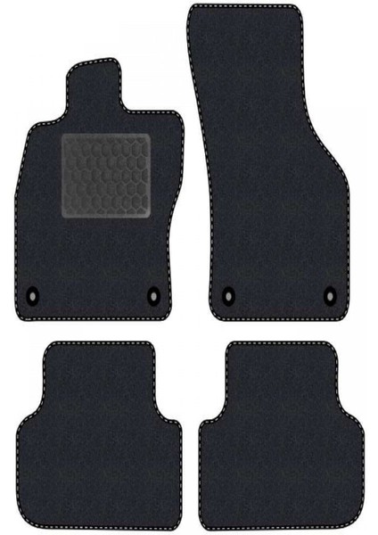 Honda Civic Fk-Fn 2012-2016 Hatchback Siyah Halı Siyah Kenar Deri Petek Topuk 2250 gr Paspas