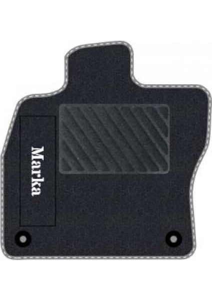 Honda Civic Ep3 2001-2005 -Hatchback -3 Kapı Typer Si Siyah Halı Gri Kenar Çapraz Çizgi Topuk 2250 gr Paspas
