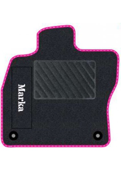 Renault Clio 2 1998-2004 Siyah Halı Pembe Kenar Çapraz Çizgi Topuk 2250 gr Paspas fiyatları