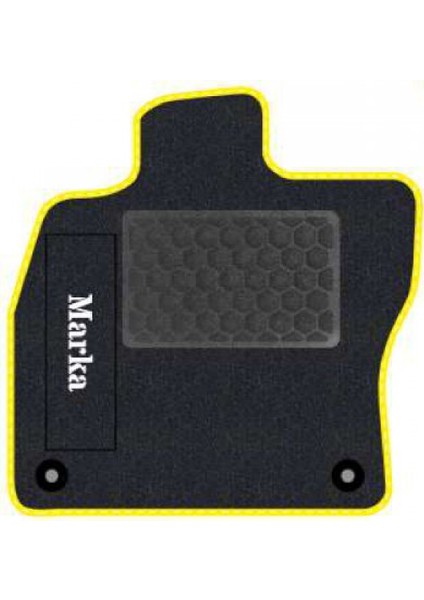 Renault Twingo 1993-2012 Siyah Halı Sarı Kenar Deri Petek Topuk 2250 gr Paspas