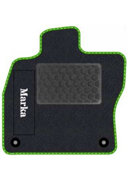 Honda Civic Ep3 2001-2005 -Hatchback - 3 Kapı -Typer Si Siyah Halı Yeşil Kenar Deri Petek Topuk 2250 gr Paspas