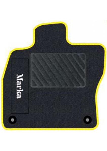 Renault Megane 1 1995-2002 Siyah Halı Sarı Kenar Çapraz Çizgi Topuk 2250 gr Paspas