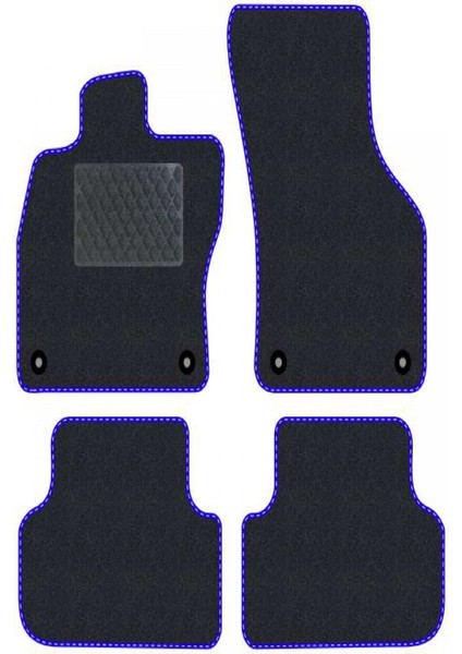 Honda Civic Vtec 01-05 Siyah Halı Mavi Kenar Baklava Topuk 2250 gr Paspas