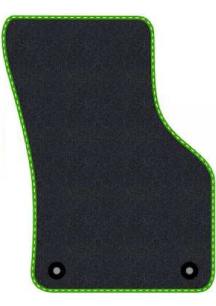 Renault Kangoo 2 2008-2014 Siyah Halı Yeşil Kenar Çapraz Çizgi Topuk 2250 gr Paspas modelleri