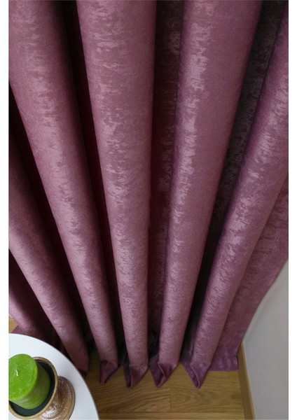Gül Kurusu Düz Renk Pileli Soft Fon Perde, 1/2 Seyrek Pile, Tek Kanat 50 x 240 cm fırsatları