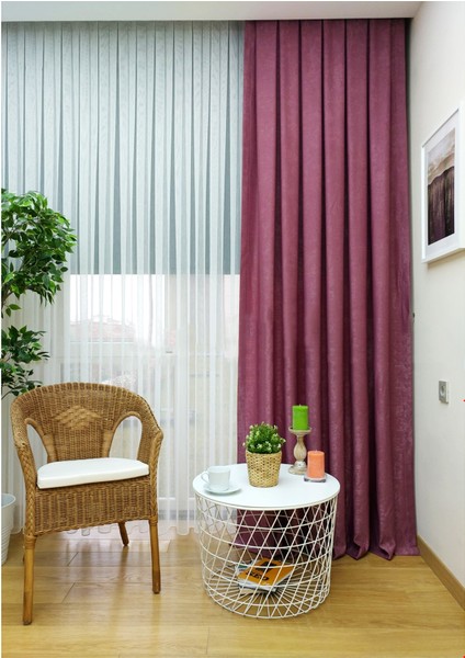 Gül Kurusu Düz Renk Pileli Soft Fon Perde, 1/2 Seyrek Pile, Tek Kanat 50 x 270 cm fiyatları