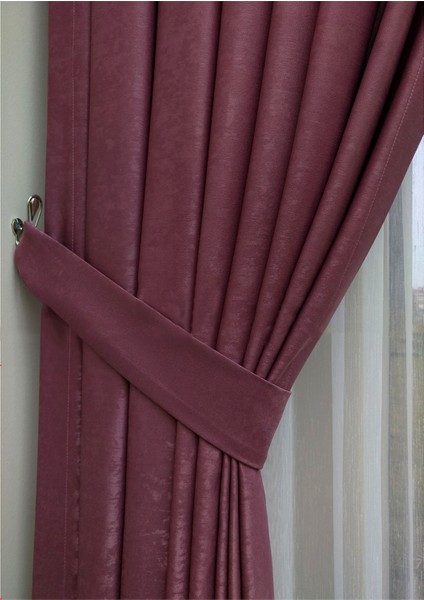 Gül Kurusu Düz Renk Pileli Soft Fon Perde, 1/2 Seyrek Pile, Tek Kanat 50 x 270 cm modelleri