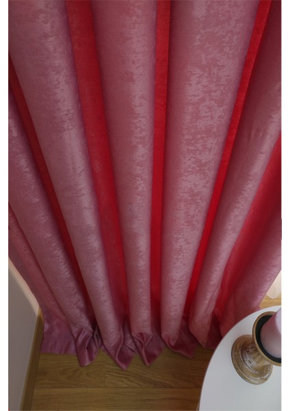 Pembe Düz Renk Pileli Soft Fon Perde, 1/2 Seyrek Pile, Tek Kanat 50 x 270 cm fırsatları