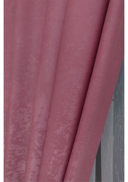 Pembe Düz Renk Pileli Soft Fon Perde, 1/2 Seyrek Pile, Tek Kanat 50 x 270 cm indirimleri