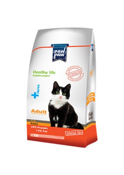 Paw Paw Balıklı Yetişkin Kedi Maması 8 x 1 kg