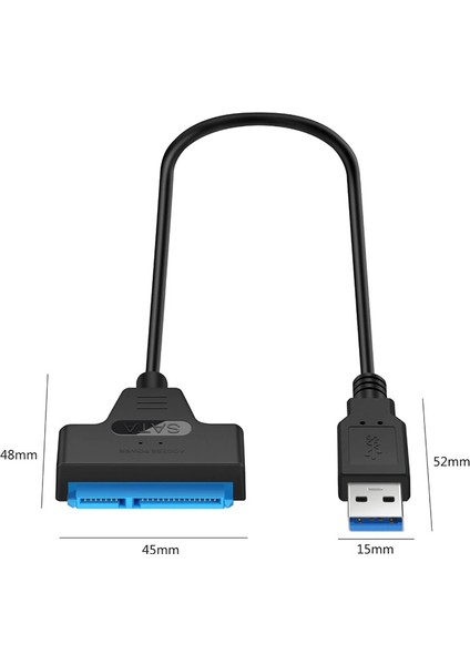 4706 USB 3.0 Yüksek Hızlı 2.5 Inç Sata SSD ve HDD Harddisk Kablosu 50CM