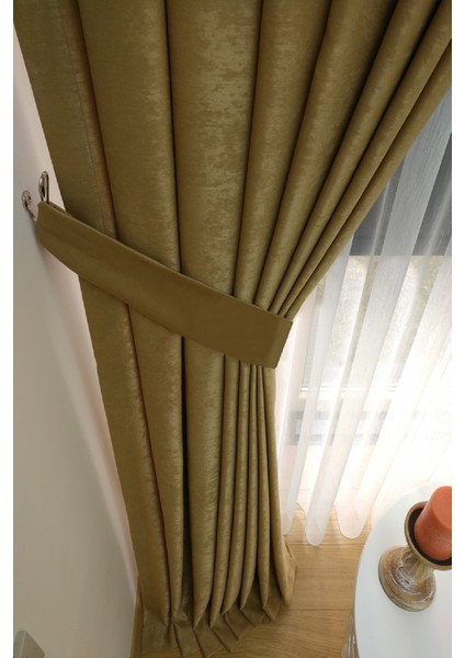 Deve Tüyü Düz Renk Pileli Soft Fon Perde, 1/2,5 Normal Pile, Tek Kanat 70 x 250 cm fırsatları