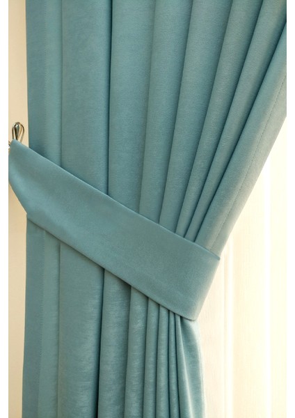 Mint Düz Renk Pileli Soft Fon Perde, 1/2 Seyrek Pile, Tek Kanat 50 x 240 cm