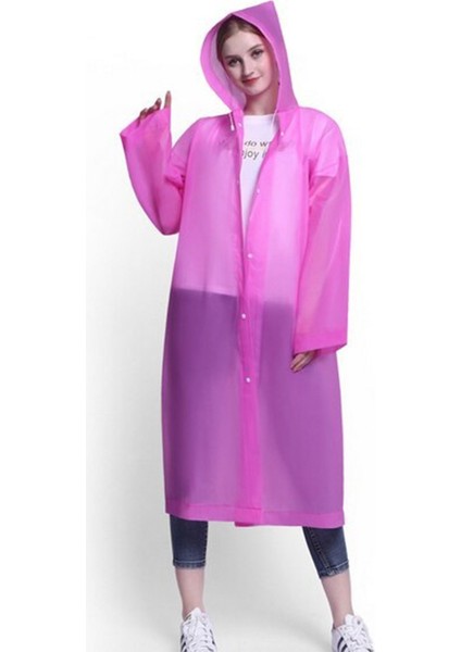 Su Geçirmez Eva Kumaş Şık Kıyafetüstü Unisex Yağmurluk Pembe fiyatları