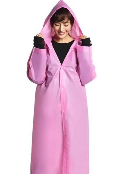 Su Geçirmez Eva Kumaş Şık Kıyafetüstü Unisex Yağmurluk Pembe modelleri