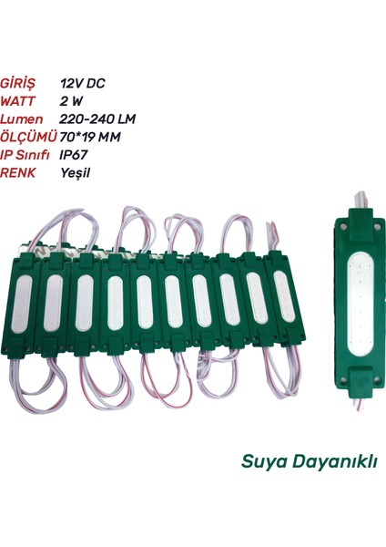 Js-Cob-Yeşil Rengi Modül LED 6ledli 20AD