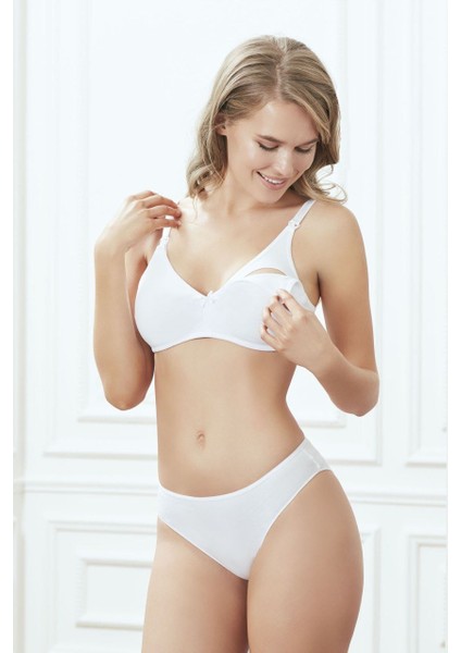 3424 Kadın Pamuklu Lohusa Önden Açma Emzirme Sütyeni